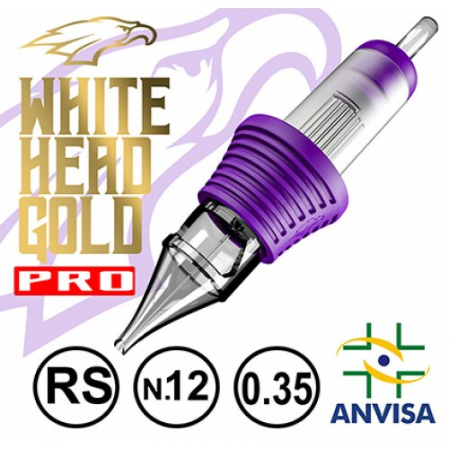 CARTUCHO COM AGULHA WHITE HEAD GOLD 0,35mm Ref.13RS-12 PRO